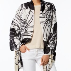 Calvin Klein Graphic Floral-Print Soft Scarf & Wra